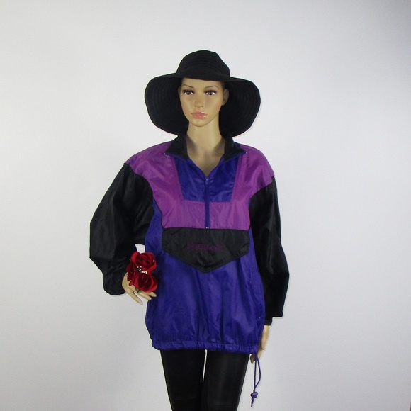 Reebok Jackets & Blazers - VTG 80s Reebok Sport Windbreaker Purple Back Sz M